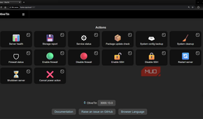 OliveTin dashboard showing all buttons