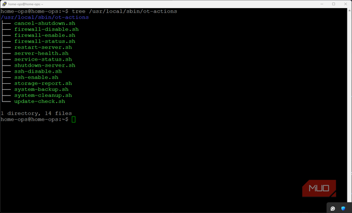 Bash scripts assigned to functions for OliveTin