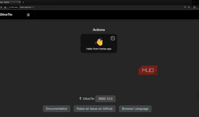 OliveTin first time running with test config and button