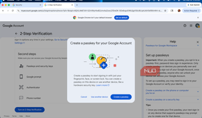 Creating a passkey for a Google account using an Android phone.
