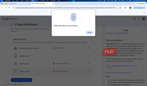 Creating a passkey for a Google account using an Android phone.