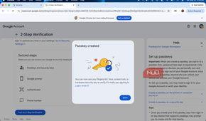 Creating a passkey for a Google account using an Android phone.