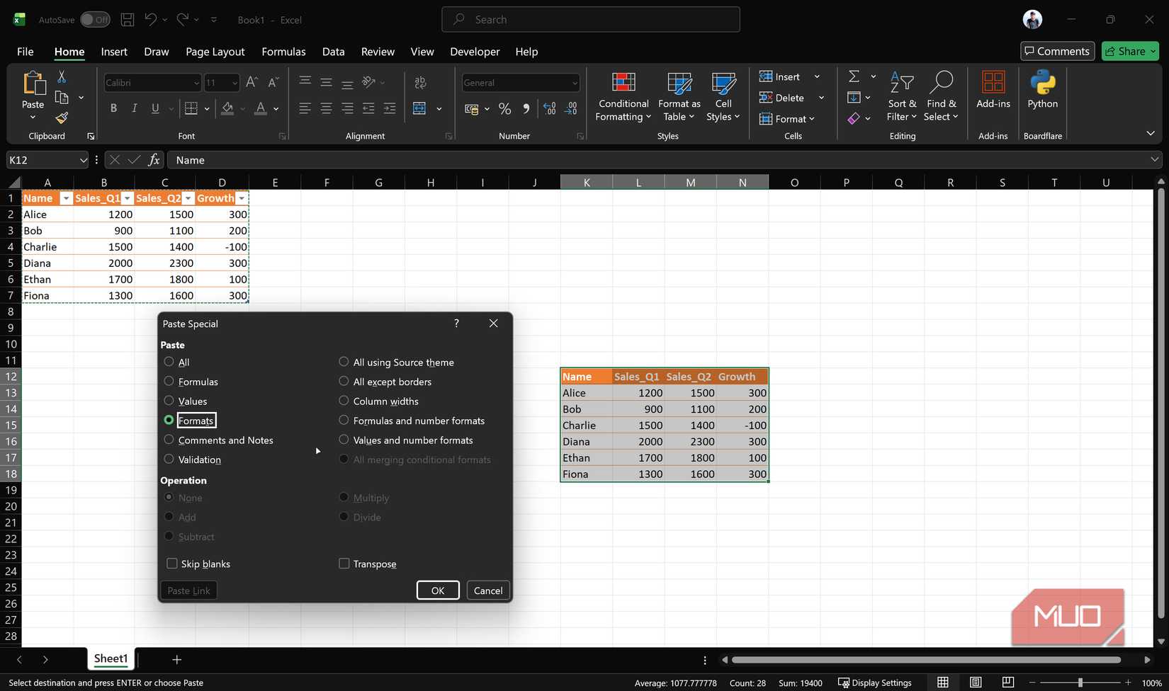 You’re probably using paste wrong in Excel