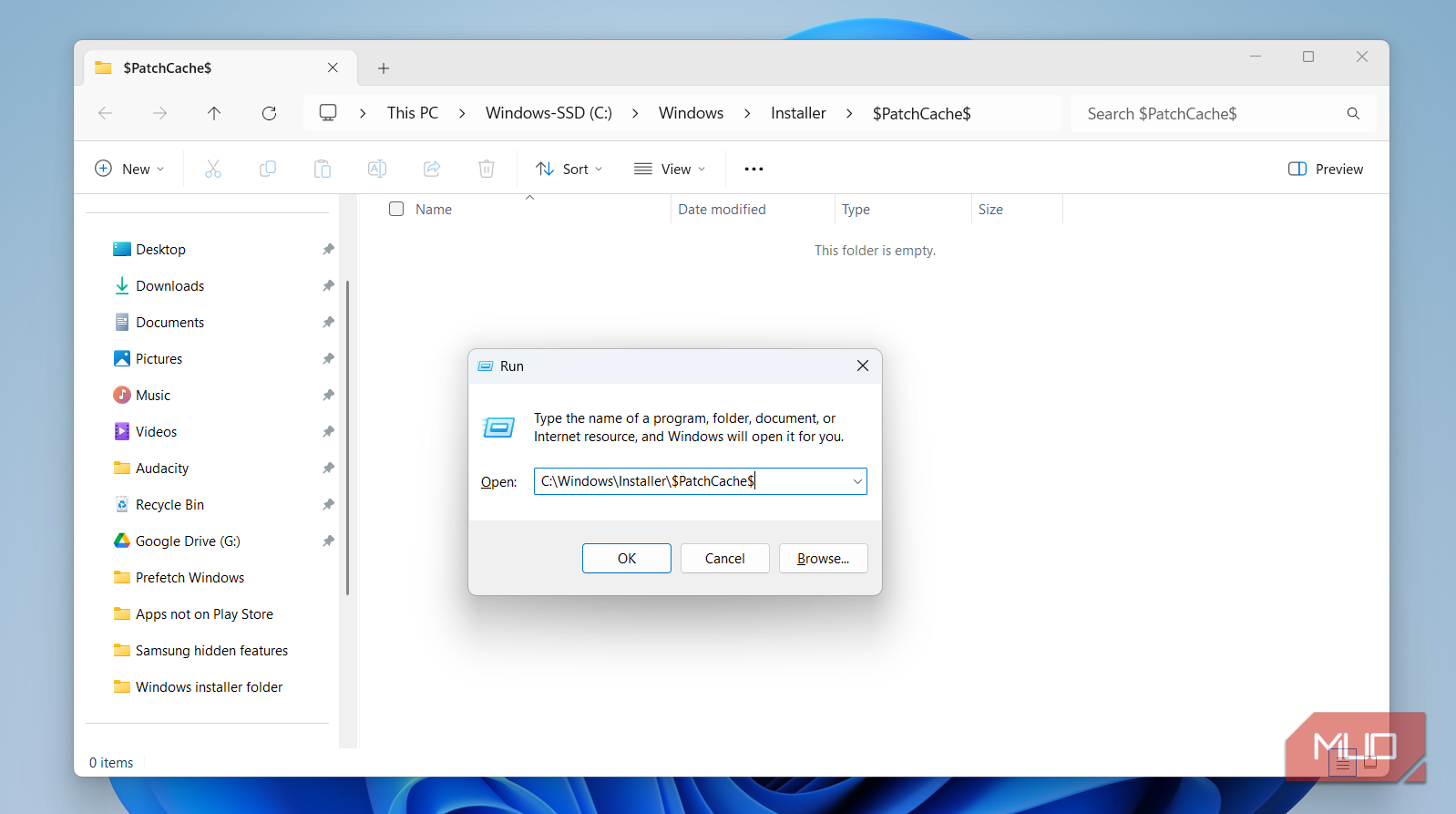 Patch Cache folder on pc