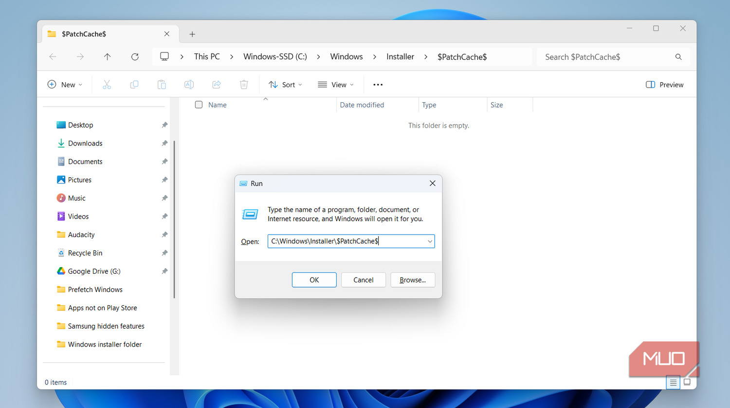 Patch Cache folder on pc