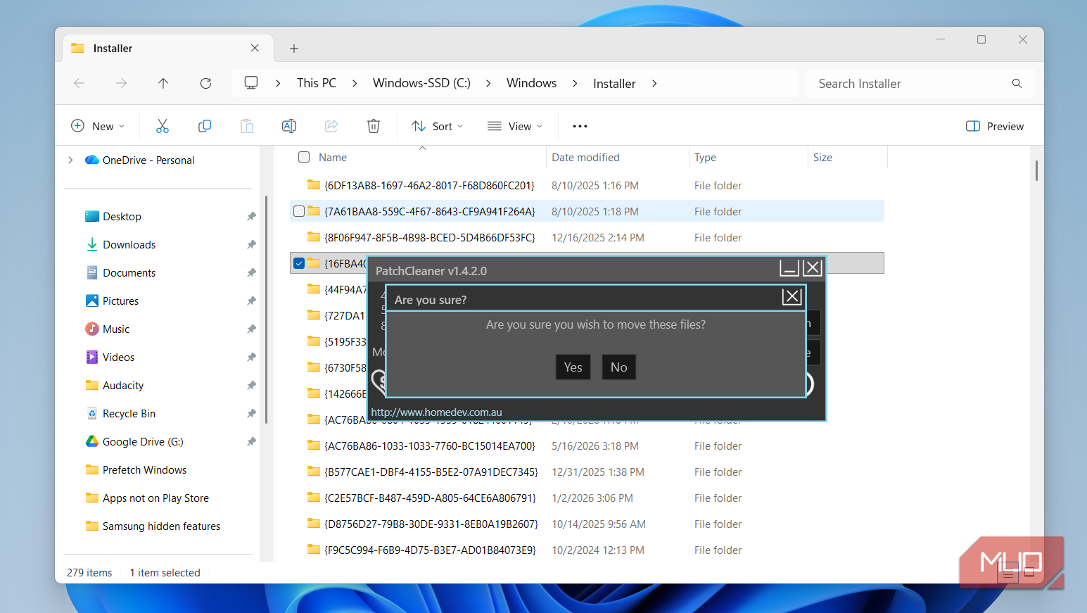 PatchCleaner showing move files option