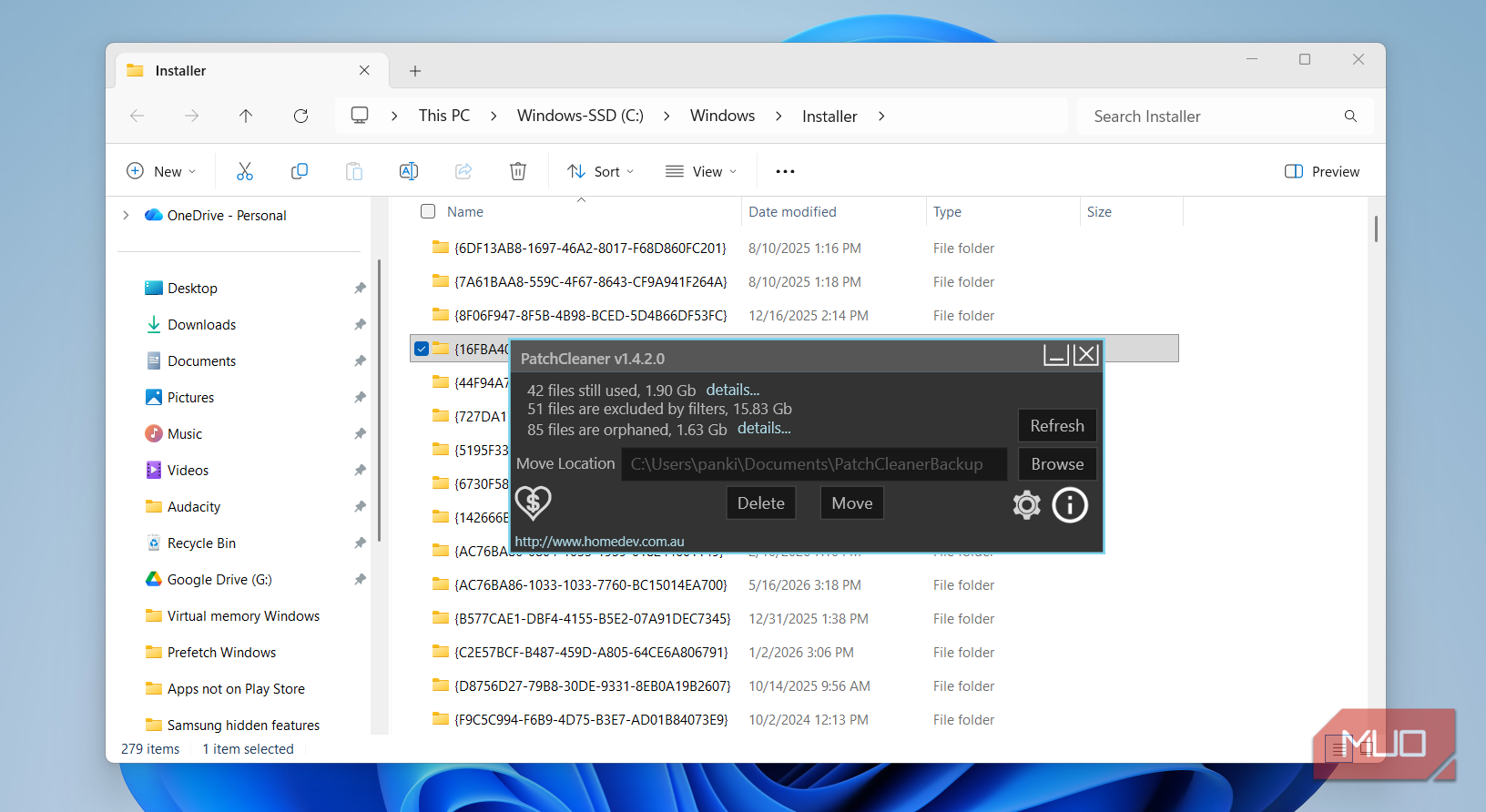 PatchCleaner tool to clean Windows installer folder