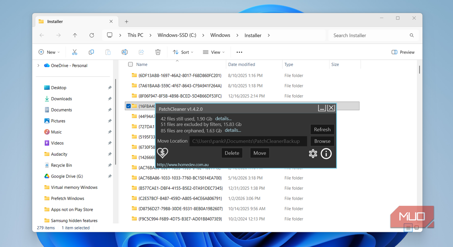 PatchCleaner tool to clean Windows installer folder