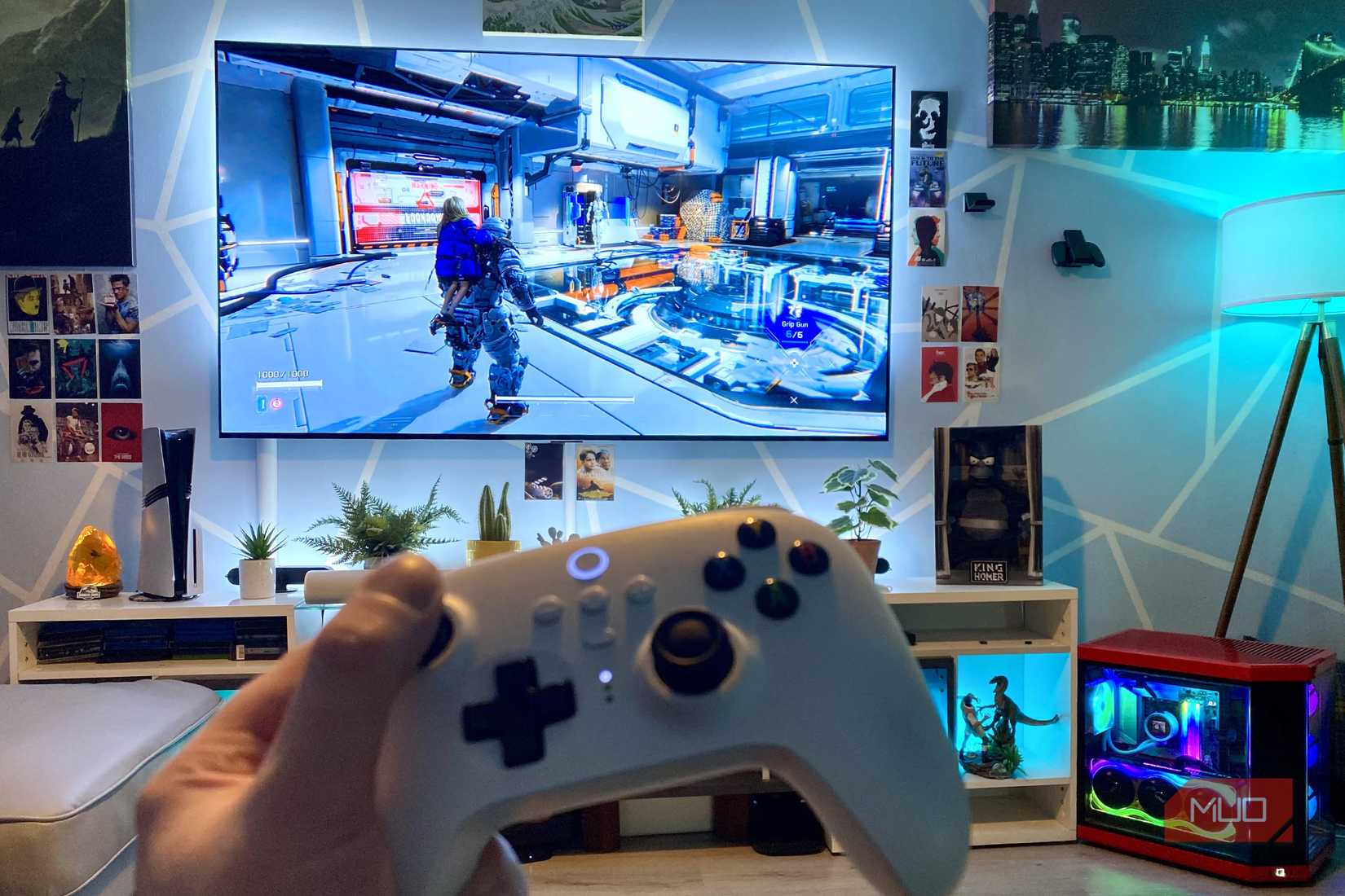 PC game controller connected to Pragmata
