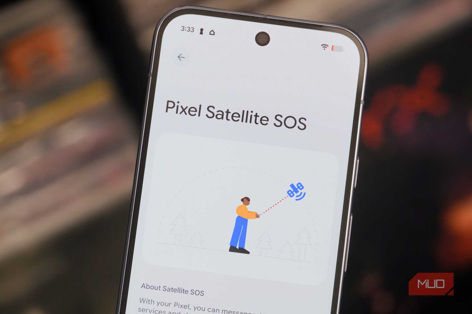 The Satellite SOS feature on a Pixel phone.