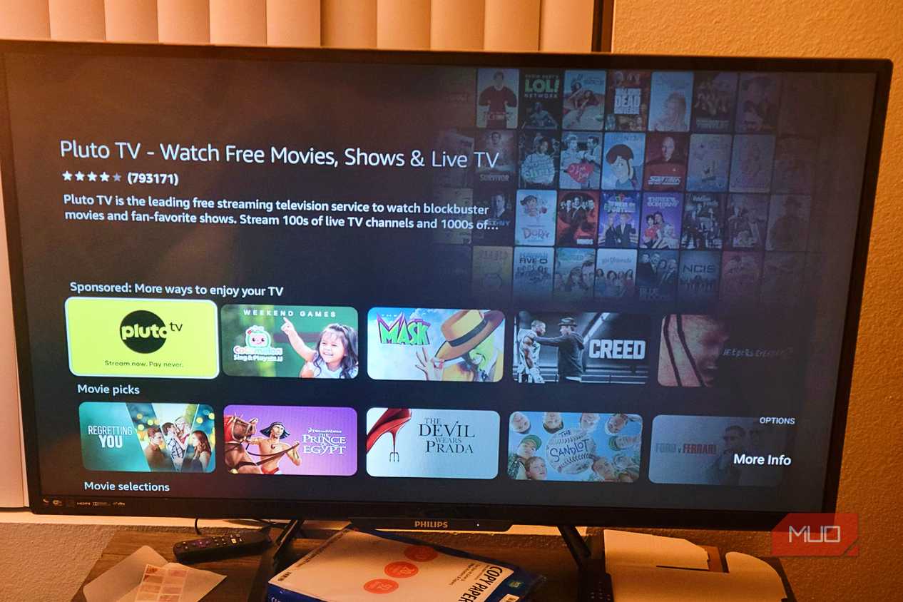 Pluto showing limited options in Smart TV with Amazon