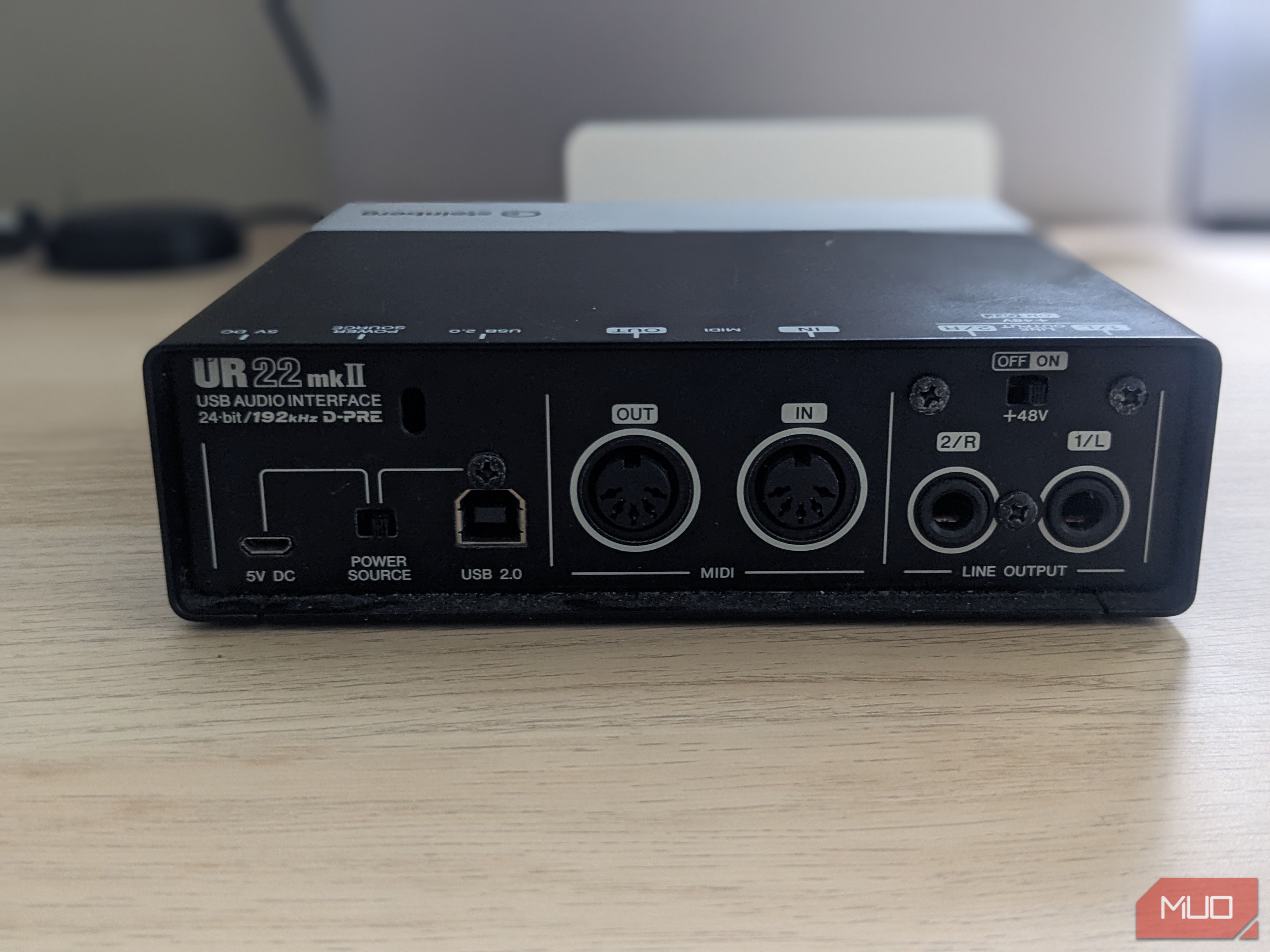 Rear view of the Steinberg UR22 mkII interface 