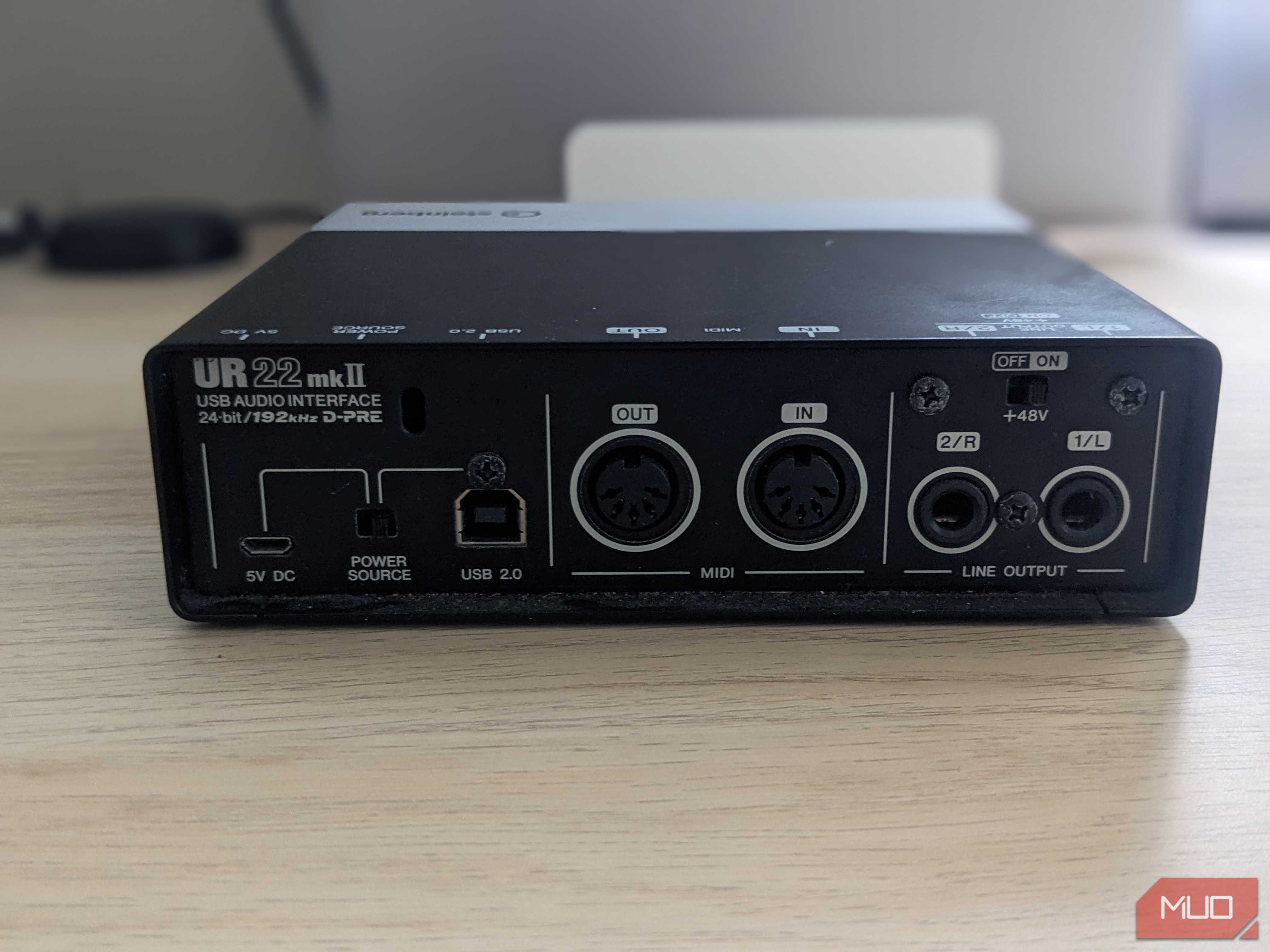 Rear view of the Steinberg UR22 mkII interface