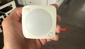 Ring Motion Sensor in hand front close up