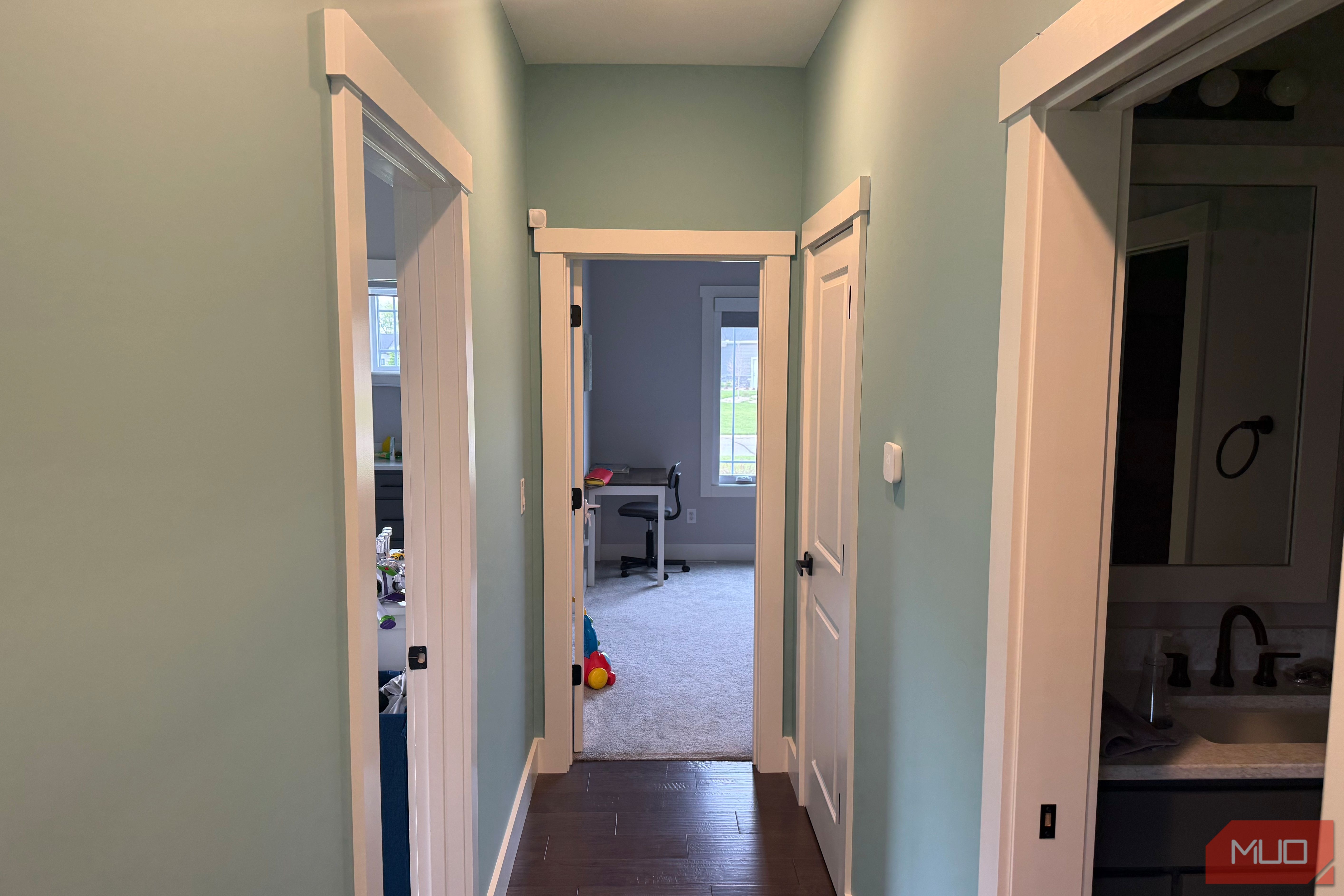 Ring Motion Sensor mounted in hallway