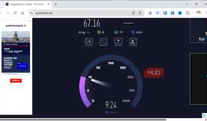 Running Ookla speed test