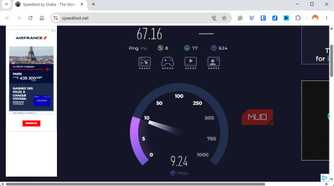 Running Ookla speed test