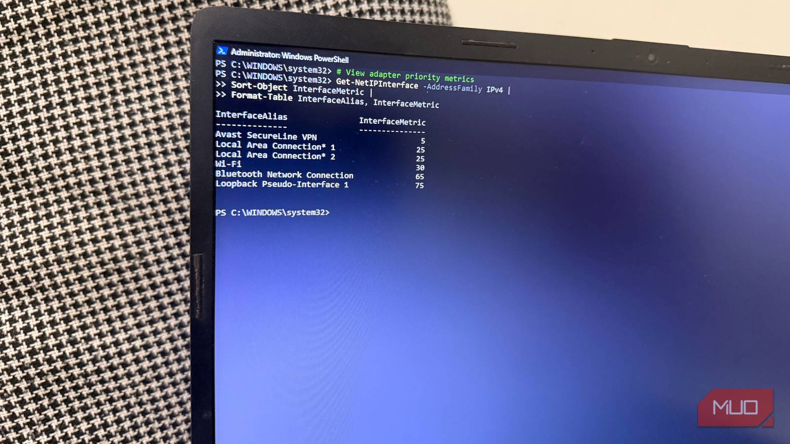 Running powershell network commands