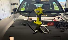 ryobi inflator next to ipod