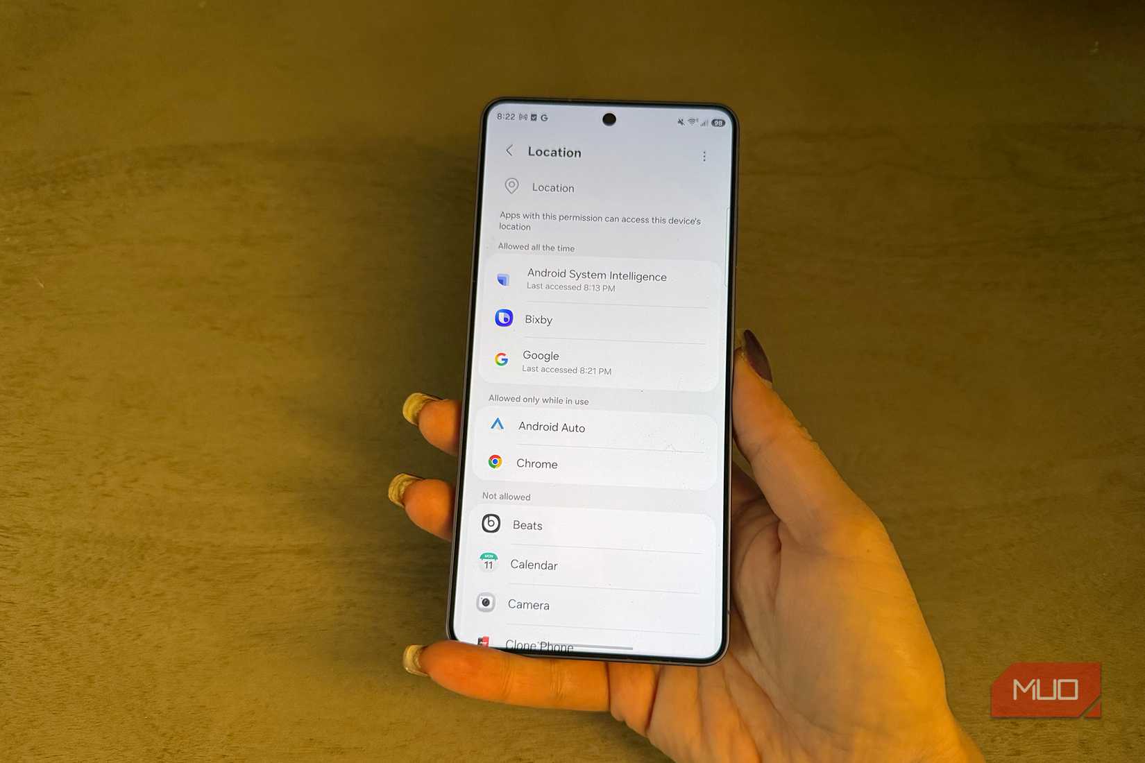 Samsung Galaxy S26 Ultra での位置追跡。