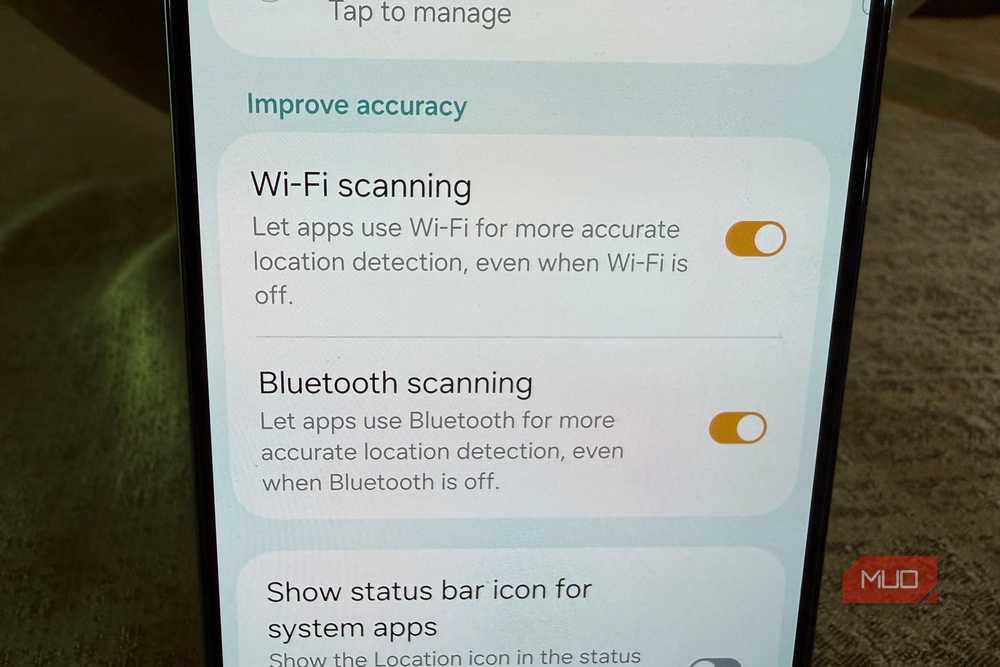 Nearby device scanning can be disabled if you don't frequently connect new accessories