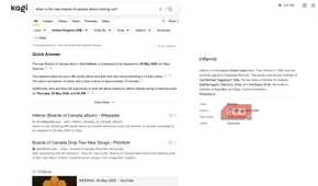 Search results page on Kagi