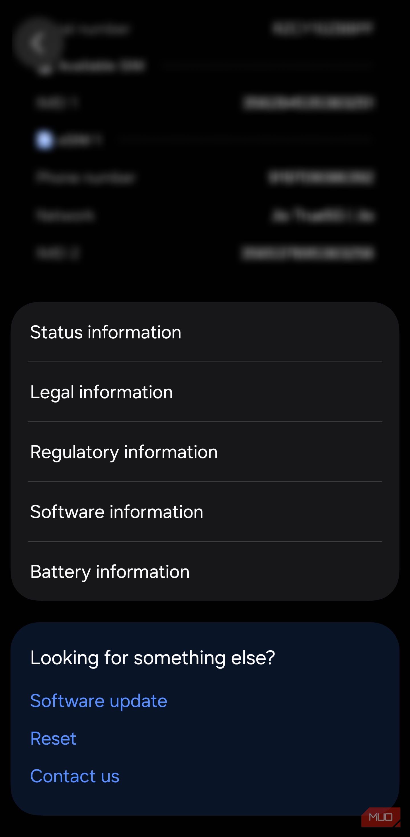 Раздел Сведения о ПО в настройках смартфона Samsung