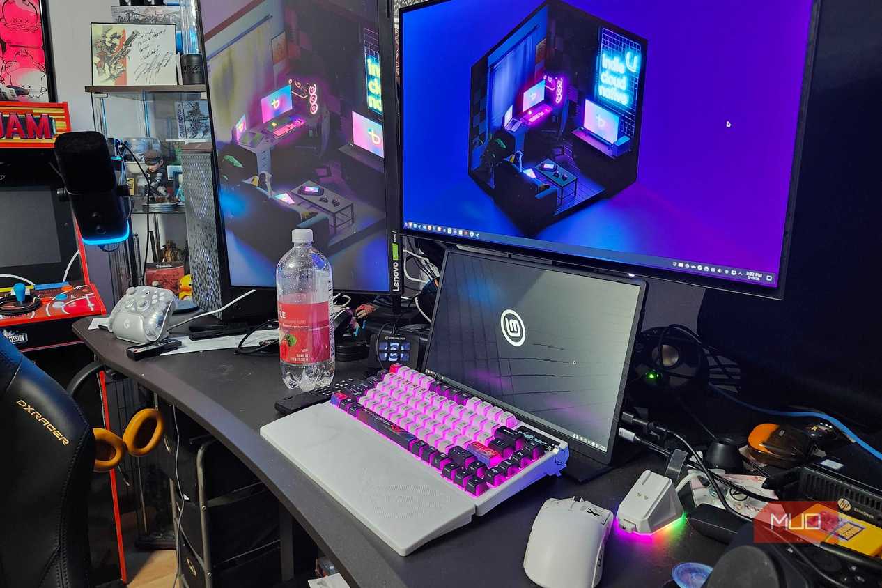 Standing Desk by top of chair