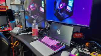 Standing Desk by top of chair