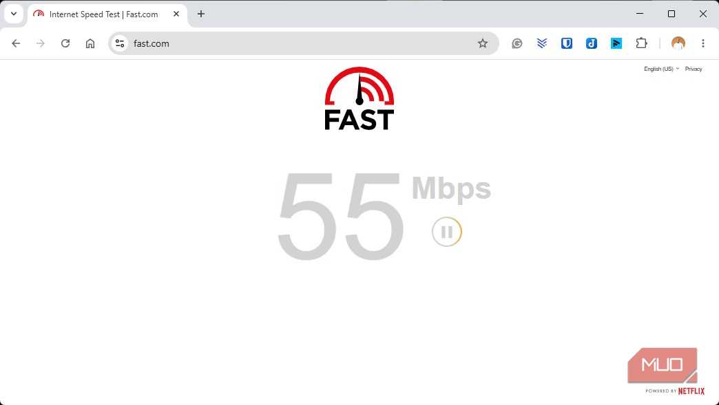 Starting fast dot com sped test