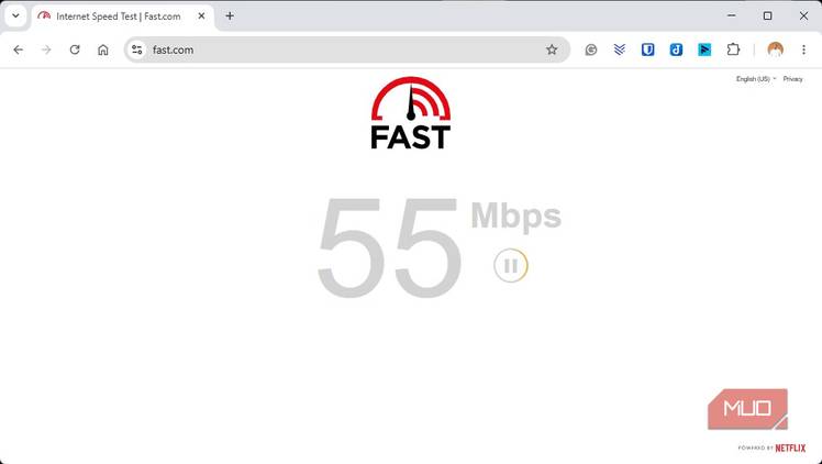Starting fast dot com sped test
