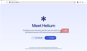 Starting with Helium browser