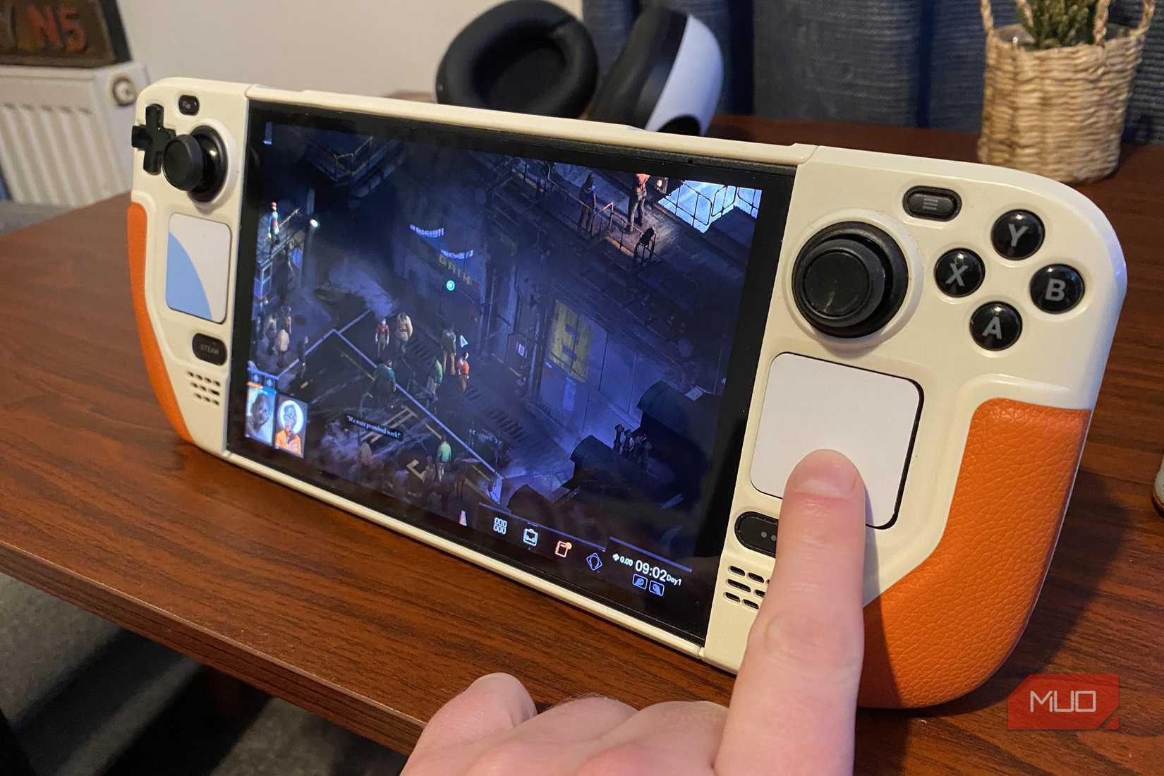 The trackpads on a Steam Deck OLED