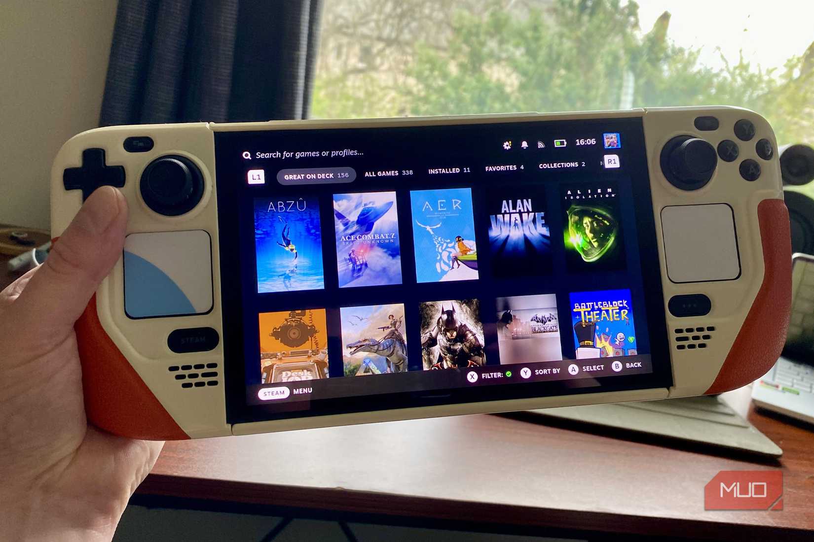 A list of Steam Deck Verified games on a Steam Deck OLED