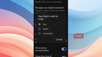 The Day_Night mode menu in a phone