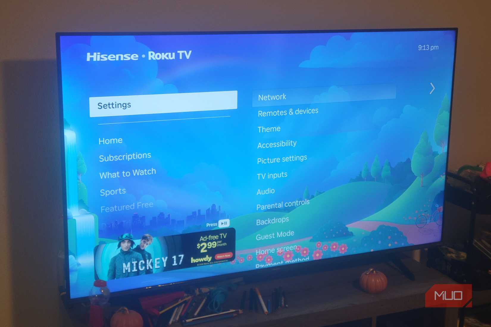 The Settings Menu on a Roku