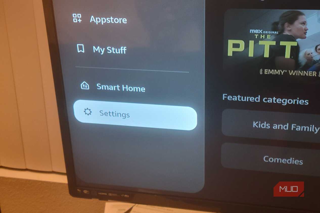 The Settings Option in Amazon Fire TV Stick