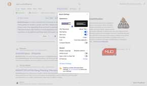 The settings page in the search results of DuckDuckGo