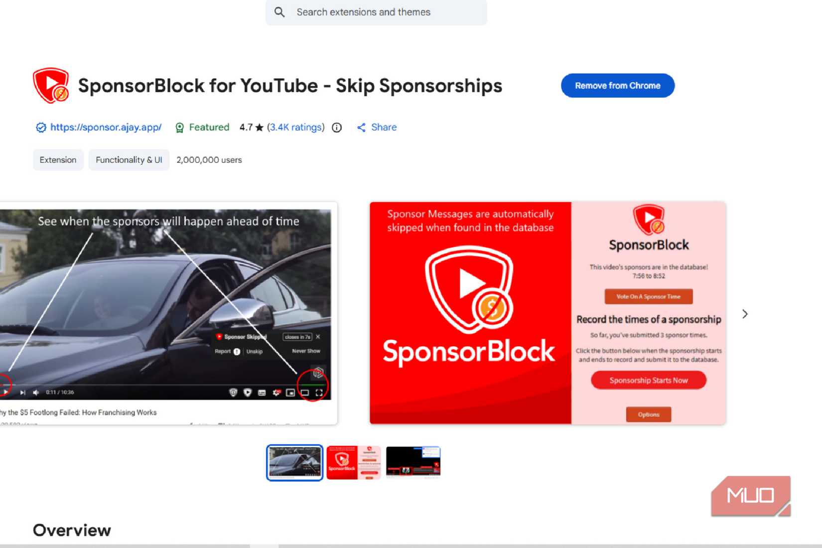 The SponsorBlock download page
