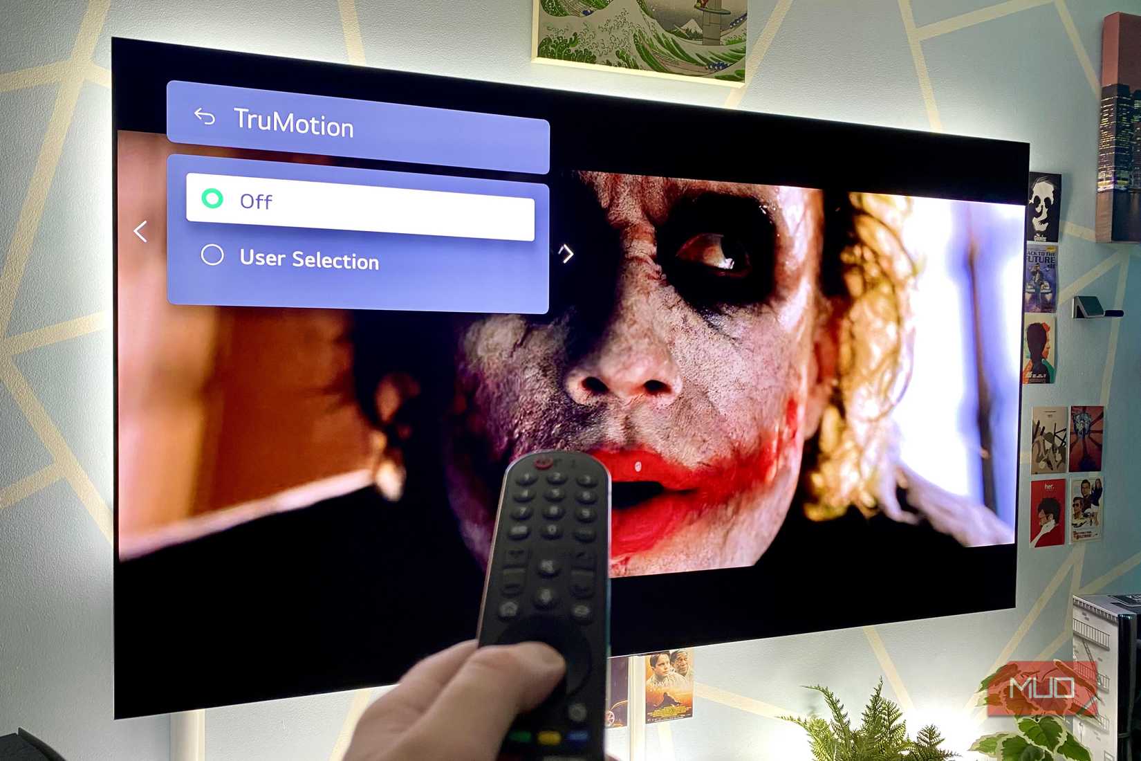 The Dark Knight motion smoothing on an LG OLED TV