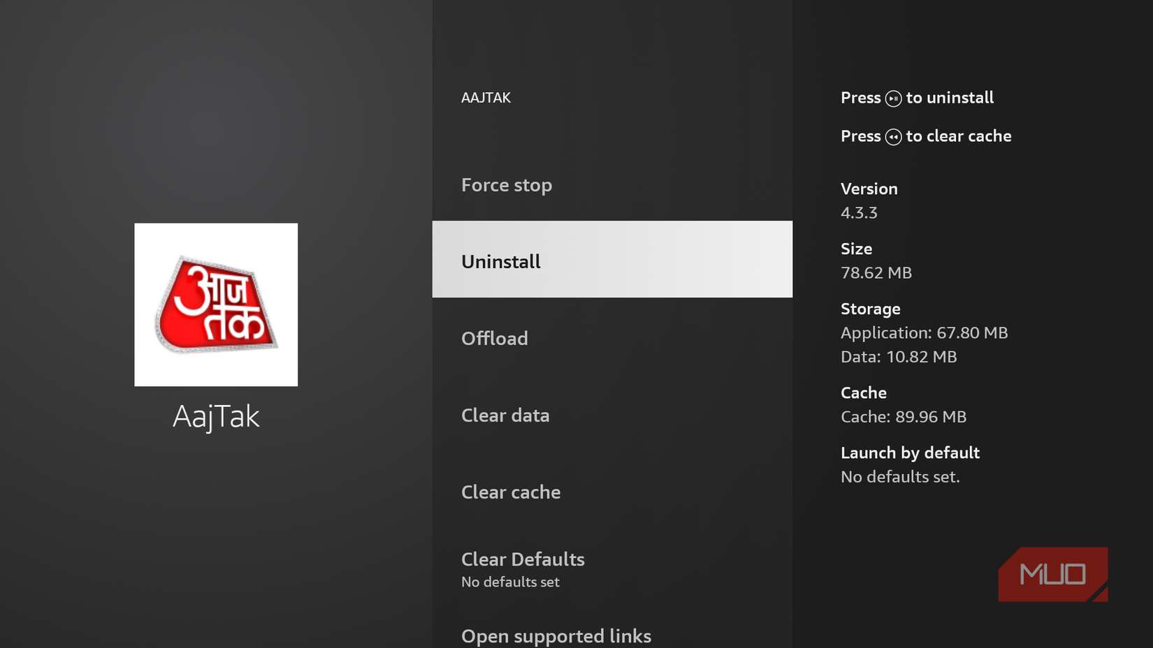 Uninstall apps on Fire TV Stick