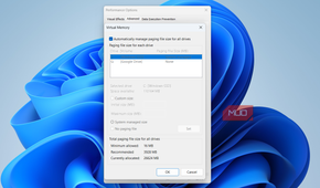 Virtual memory on Windows PC