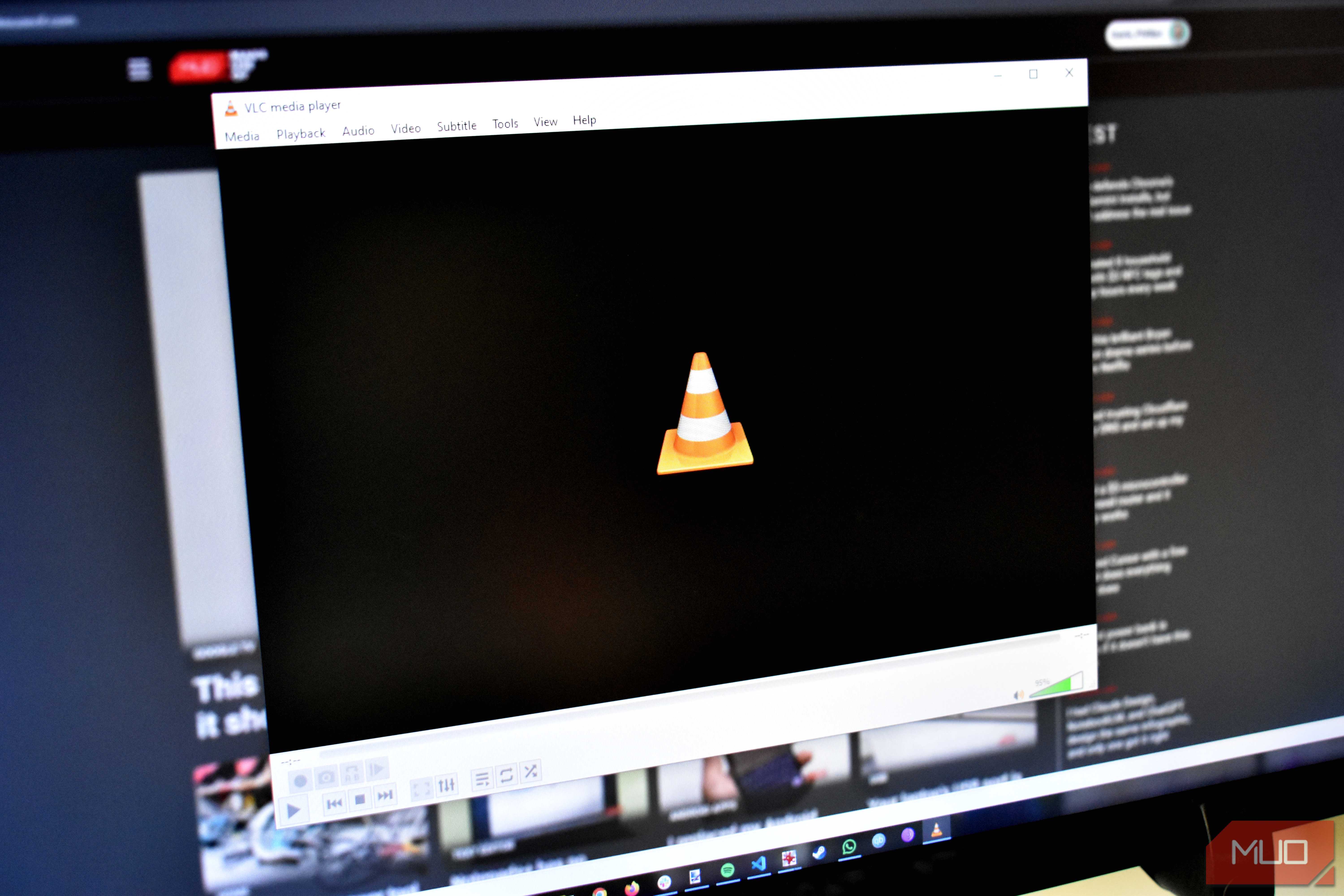 vlc media player on computer.