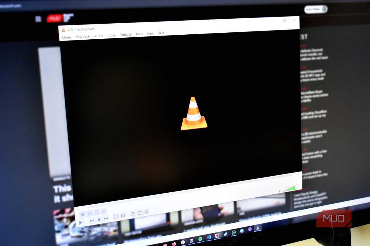 vlc media player on computer.