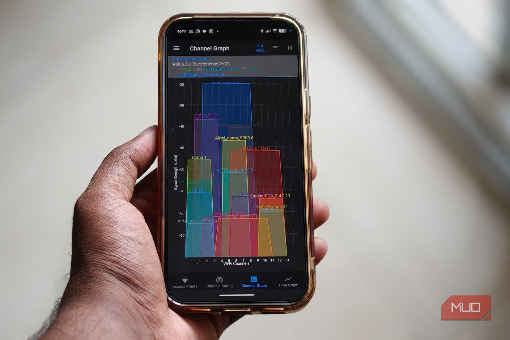 Wifi analyzer bands range