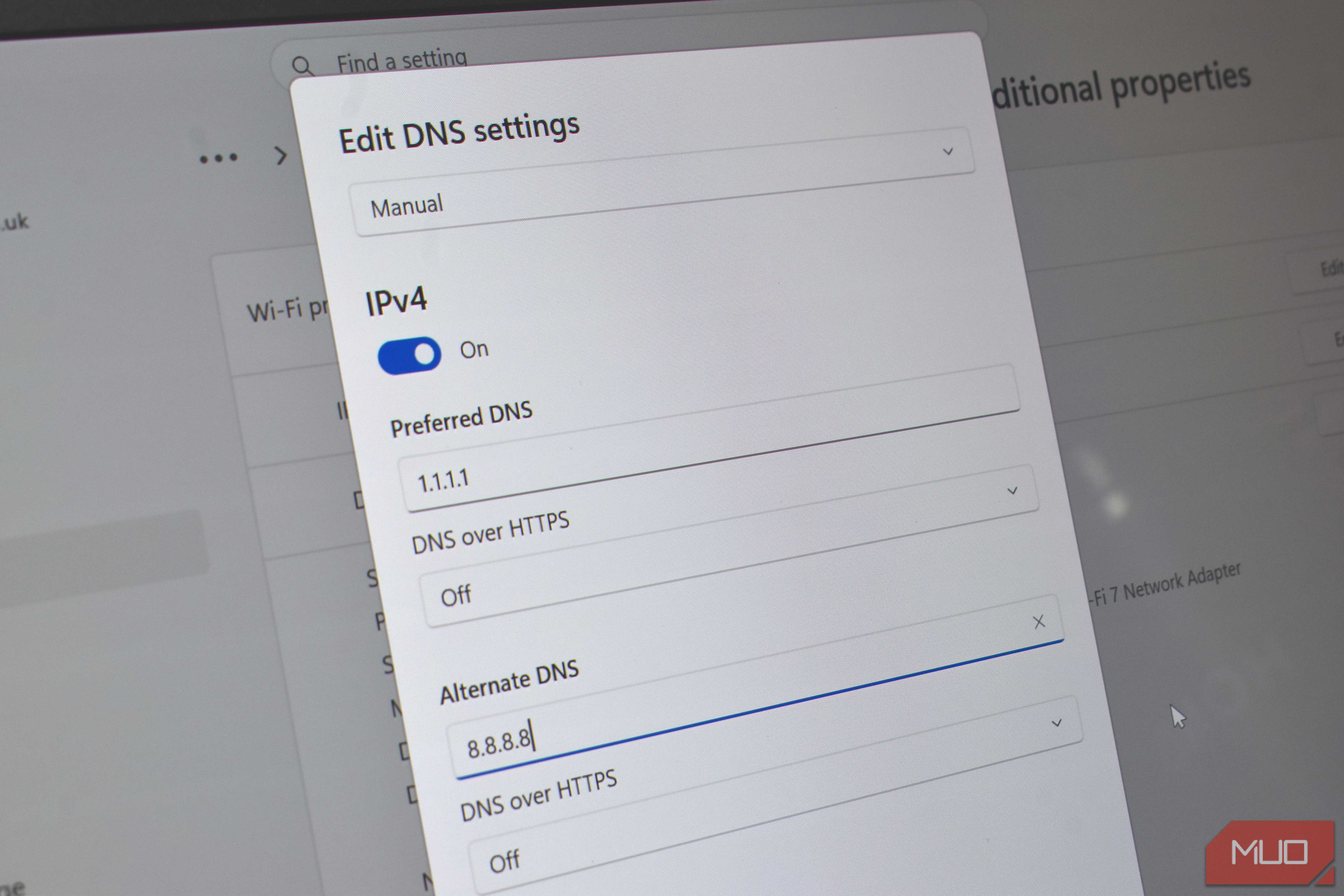 windows 11 dns settings ipv4 cloudflare 1111.