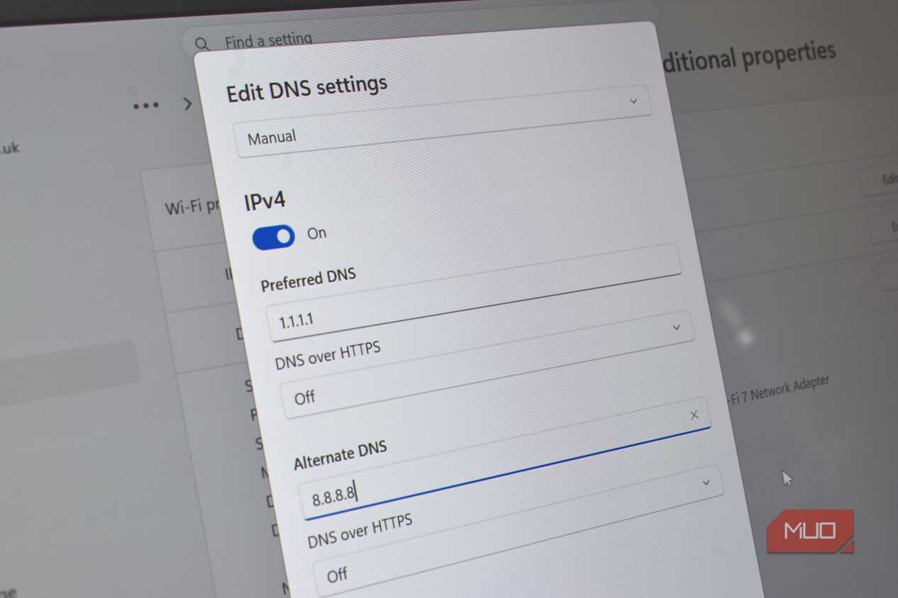 windows 11 dns settings ipv4 cloudflare 1111.