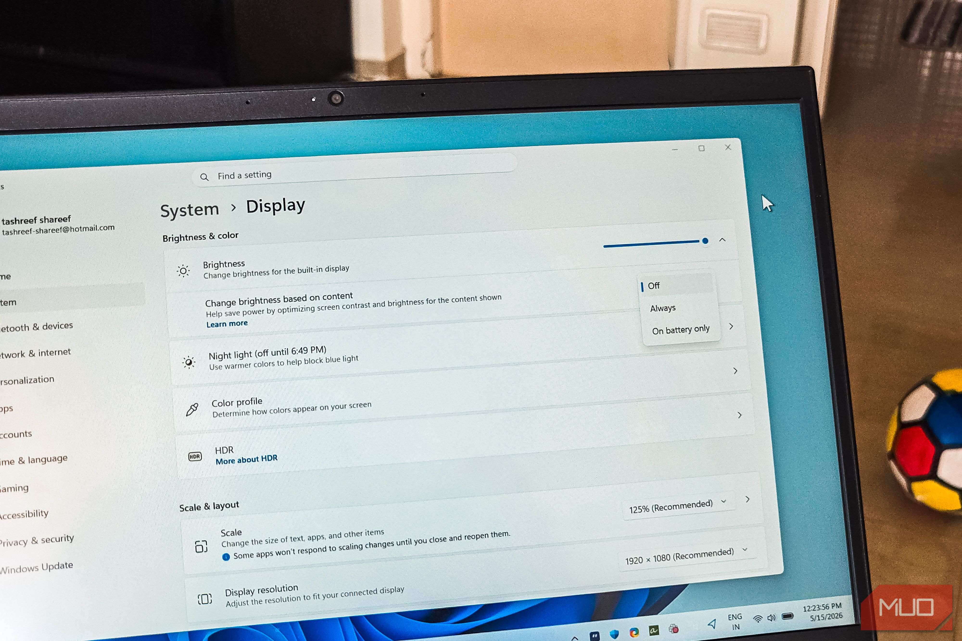 Windows 11 Settings app open on a HP laptop (2)