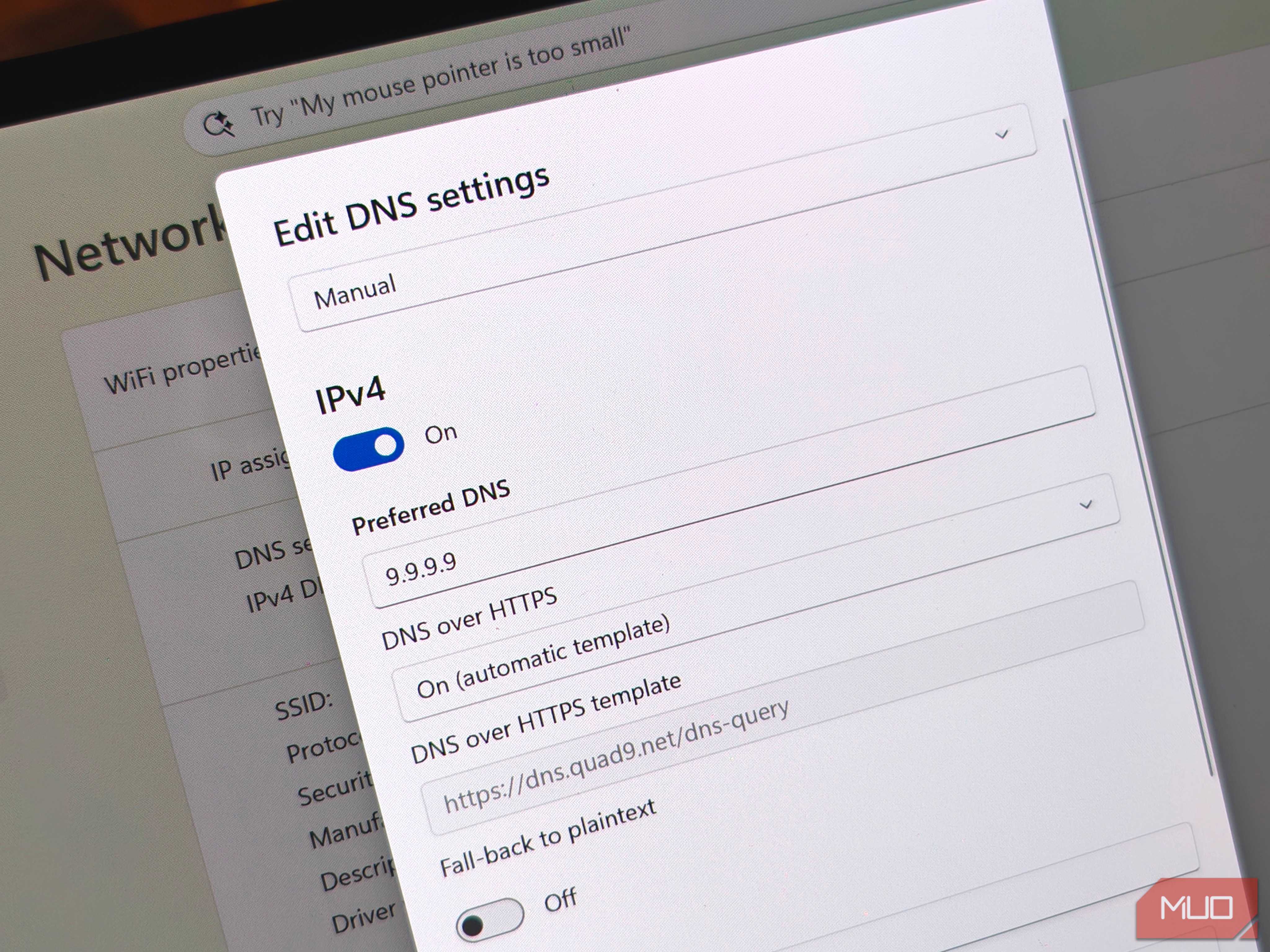 windows doh settings quad9.