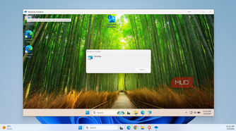 Windows Sandbox showing app installing dialog